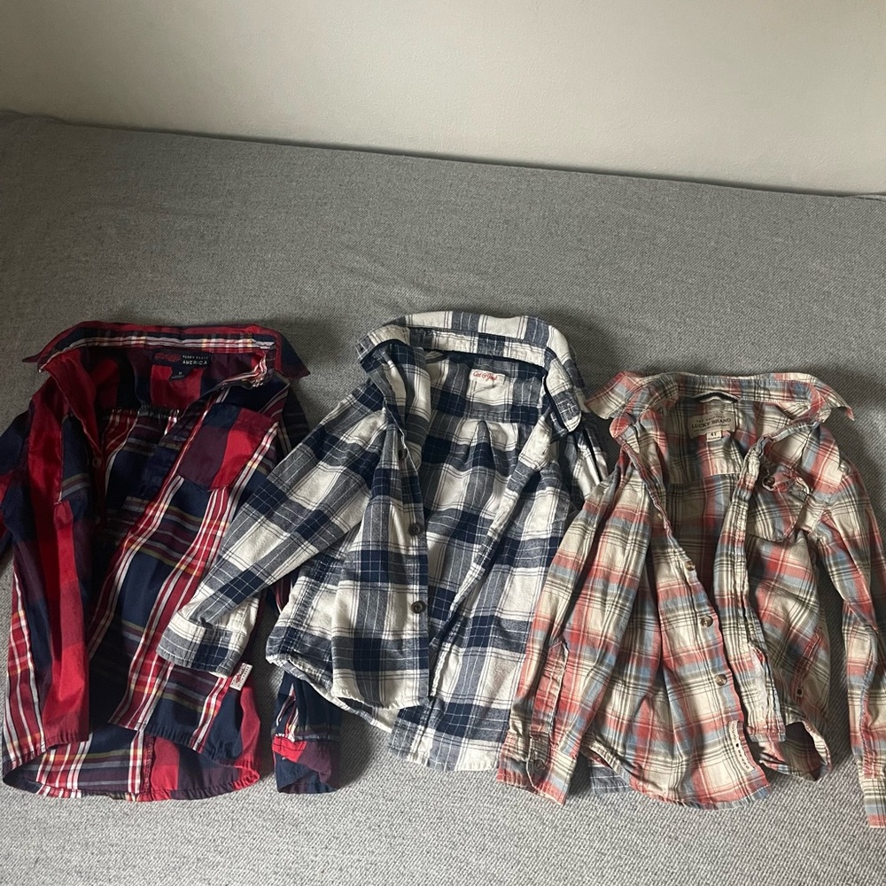 Toddler 4T & 5T Flannel Lo Sleeve Button Shirts  Perry Ellis CatJack Lucky Brand